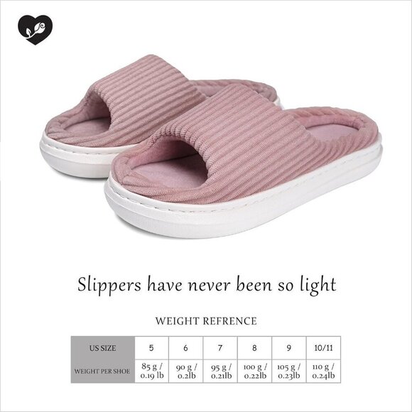 Memory Foam Open Bedroom Corduroy Lightweight Cloud Slide Shoes Comfy for Women - Picture 3 of 7